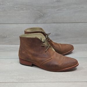 Nisolo WomenBrown Leather Chukka Boots with Distressed Finish Shoes Sz 8.5